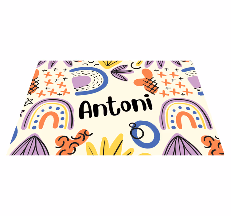 Children placemat colorful name designs - TenStickers