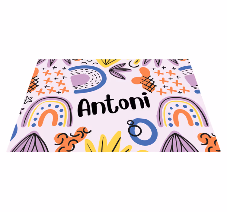 Children placemat with colorful rainbow designs - TenStickers