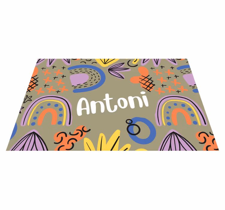 Customizable placemat with vibrant name design - TenStickers