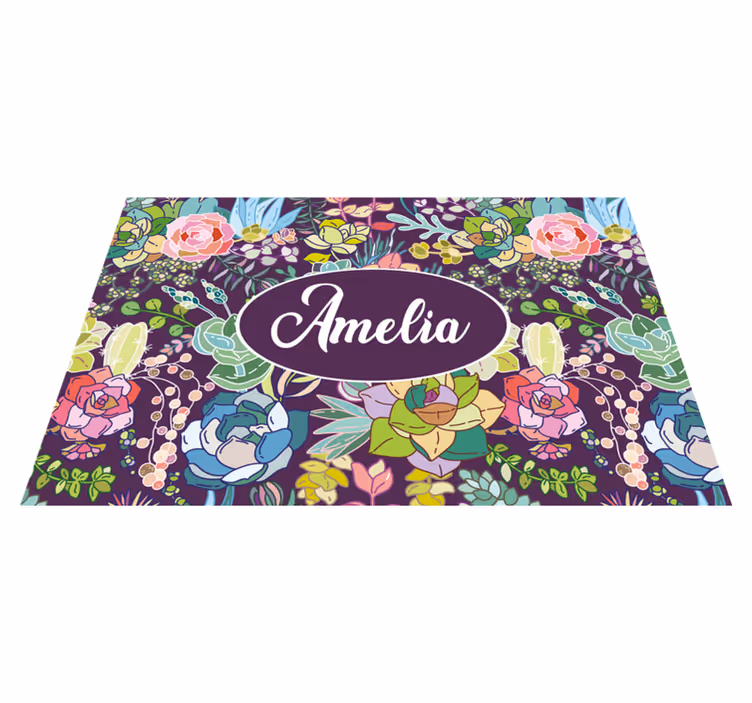 Customizable placemat floral custom artwork - TenStickers