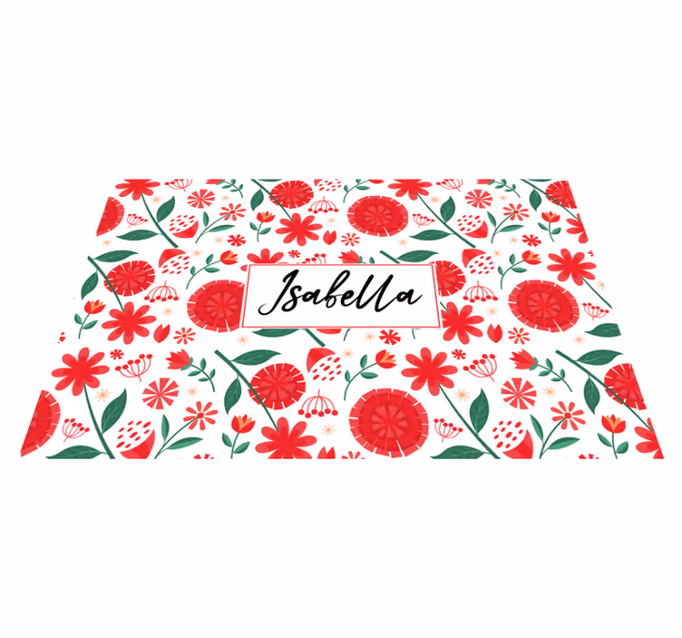 Customizable placemat floral name art - TenStickers