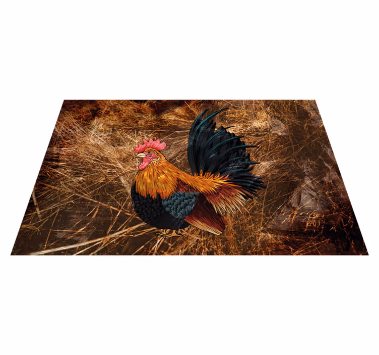 Original placemat with colorful rooster artwork - TenStickers