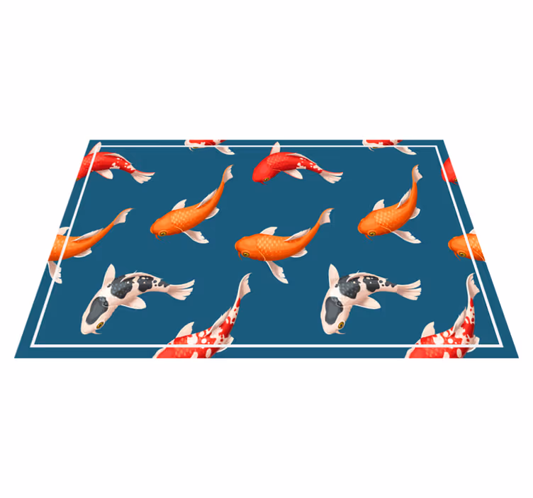 Original placemat colorful koi fish design - TenStickers