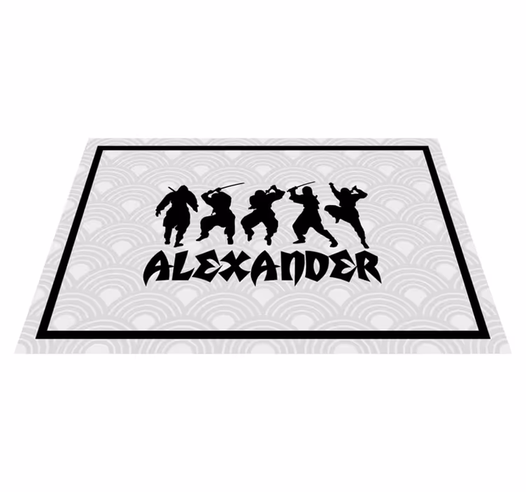 Customizable placemat ninja warrior silhouettes - TenStickers