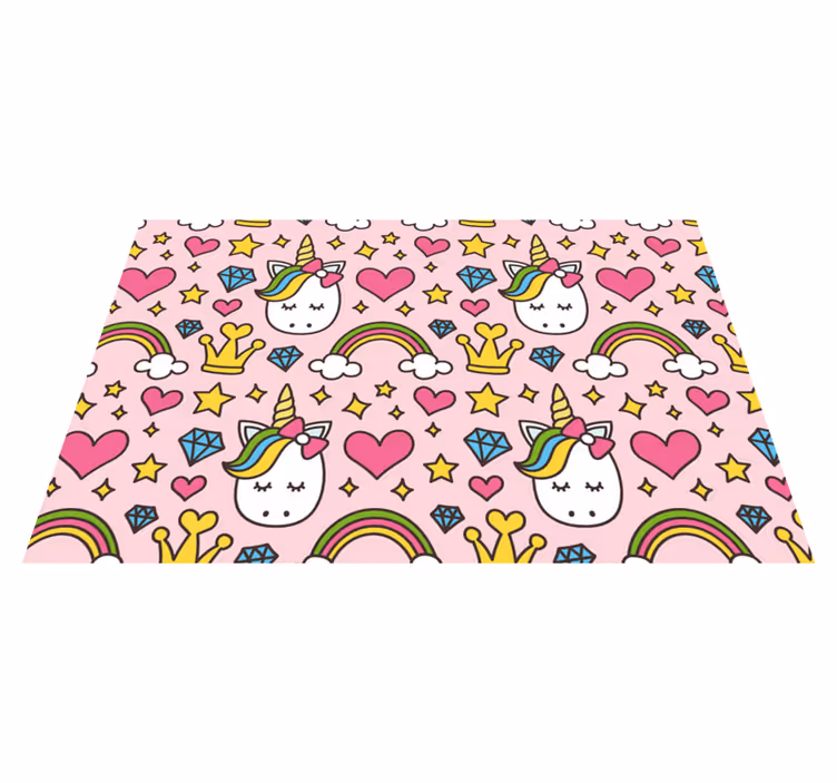 Children placemat cute unicorn design - TenStickers