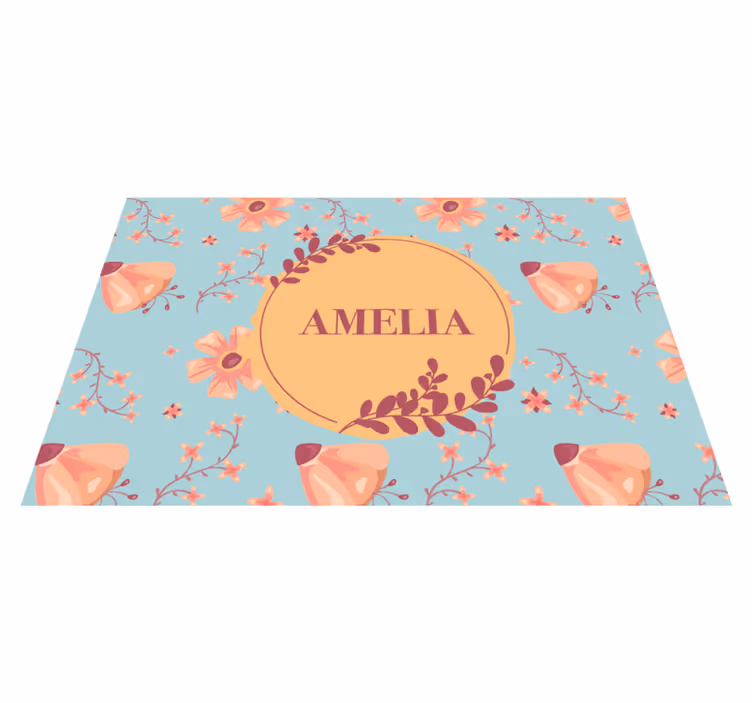 Customizable placemat botanical personalized name - TenStickers