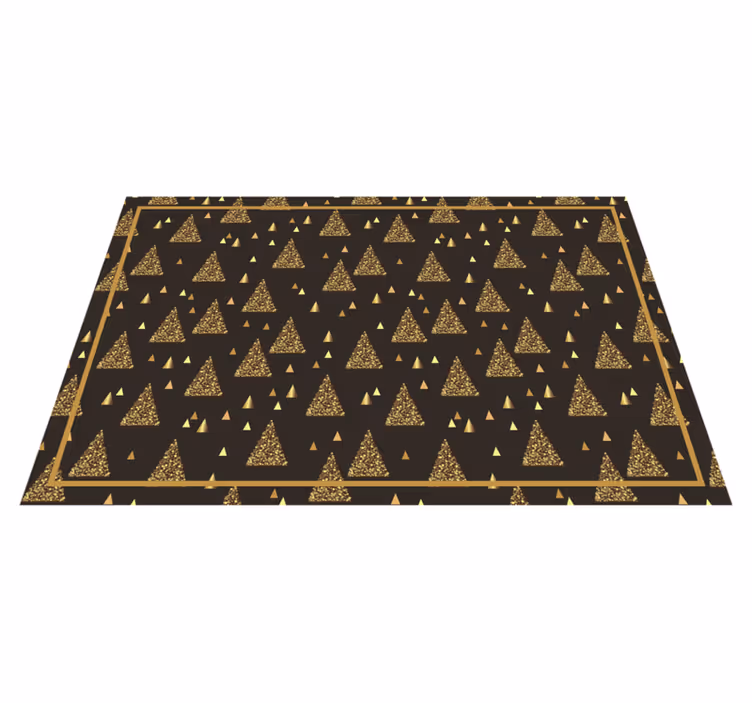 Christmas placemat elegant gold christmas trees - TenStickers