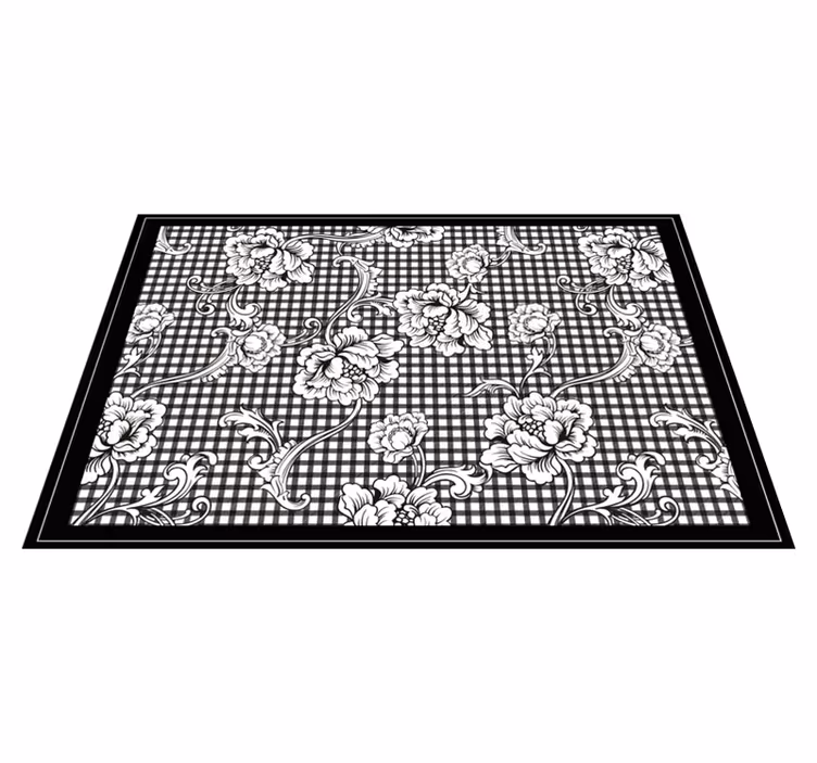 Black and white gingham elegant placemats - TenStickers