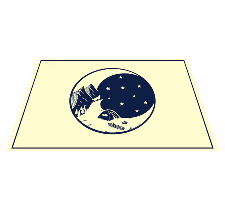 Original placemat mountain camping scene - TenStickers