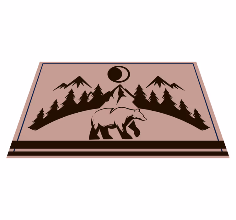 Customizable placemat bear silhouette scene - TenStickers