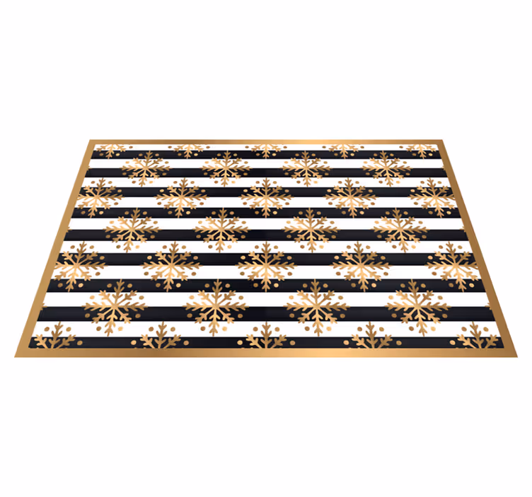 Christmas placemat with gold snowflake design - TenStickers