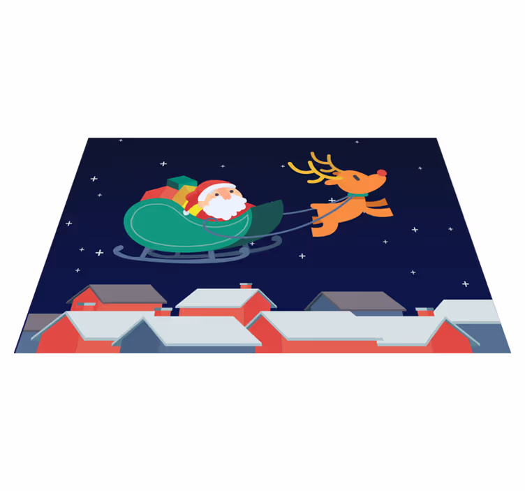 Christmas placemat santa's sleigh adventure - TenStickers