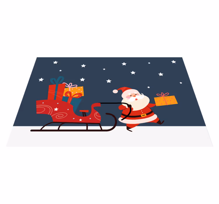 Christmas placemat santa's sleigh presents - TenStickers