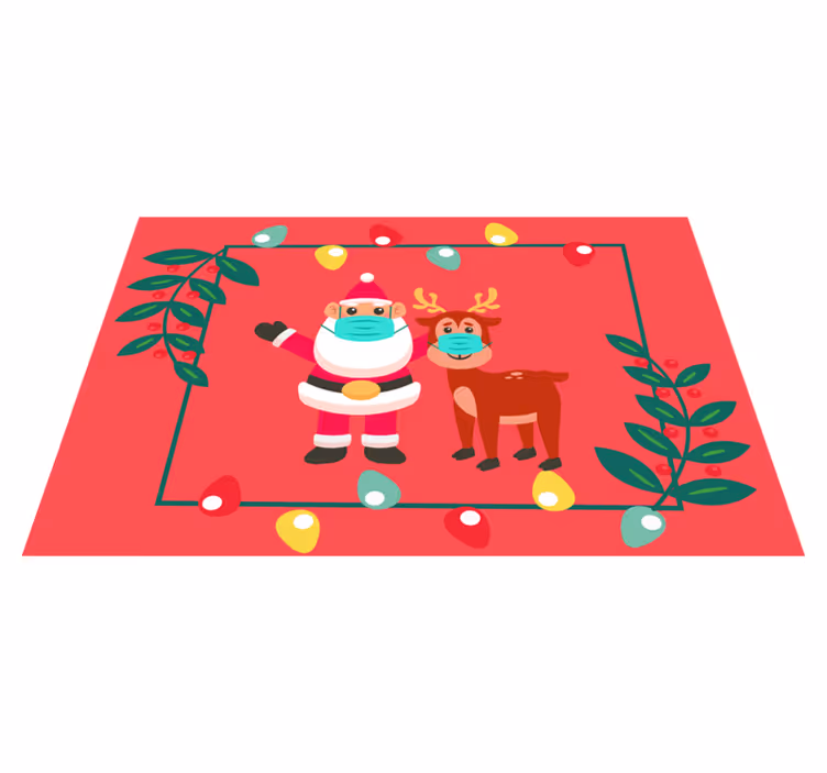 Christmas placemat santa and sleigh - TenStickers