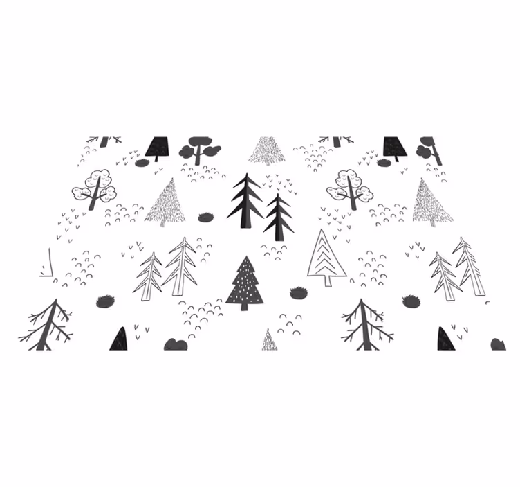 White minimal trees nordic original placemats - TenStickers