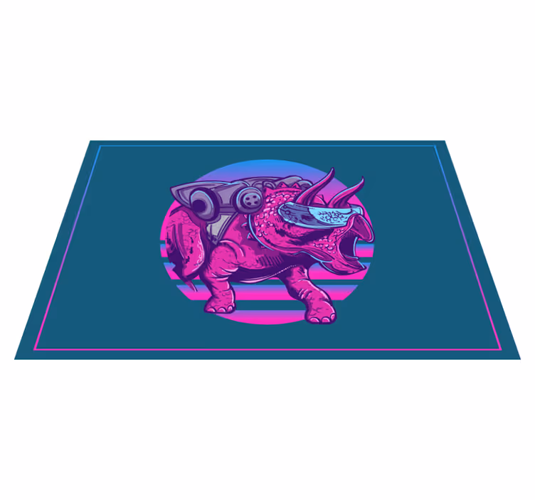 Original placemat stylized rhinosaur character - TenStickers