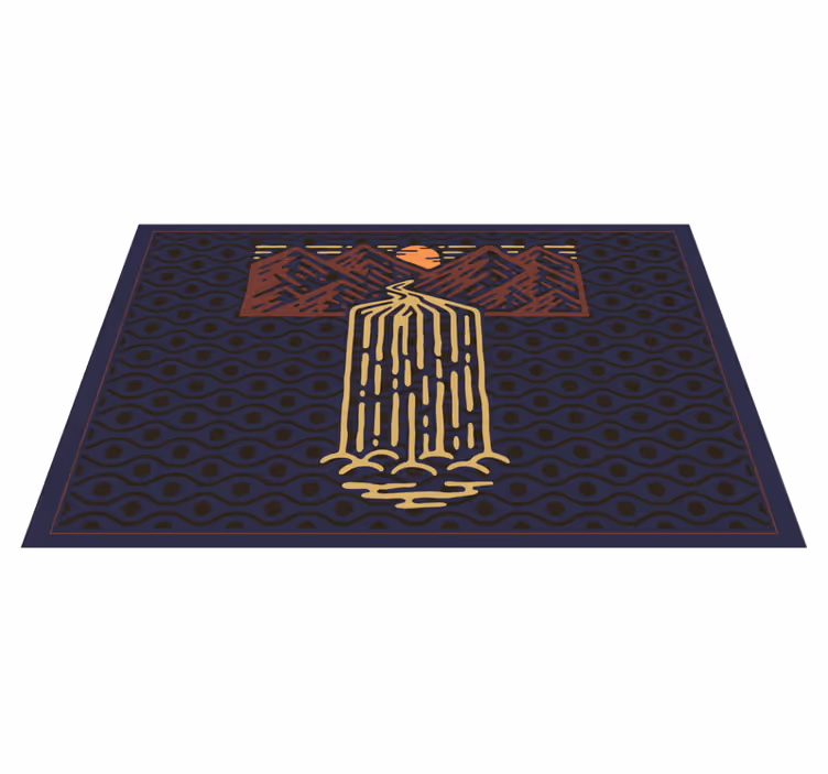 Original placemat mountain waterfall view - TenStickers