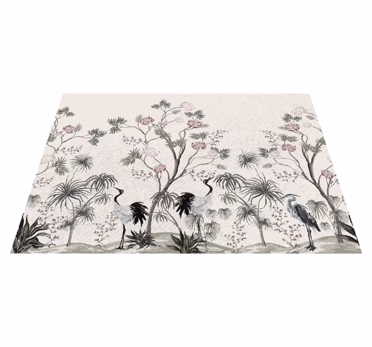 Children placemat cranes among blossoms design - TenStickers