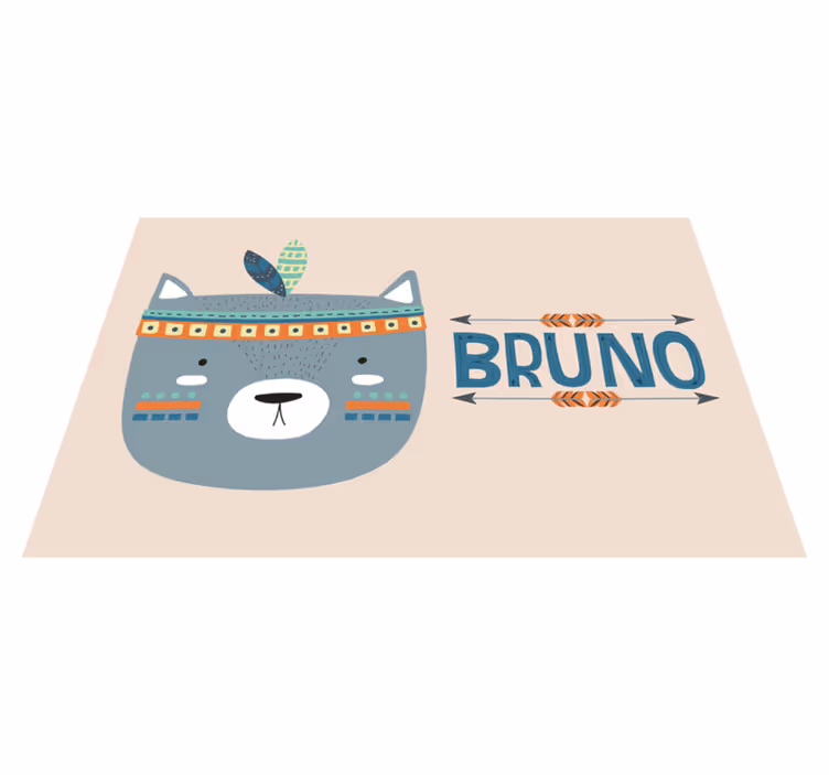 Nordic cat with name Personalised placemats - TenStickers