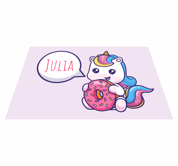 Unicorn with donut personalised placemats - TenStickers