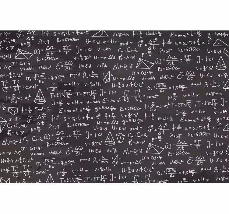 maths chalkboard pattern teenager wall mural - TenStickers
