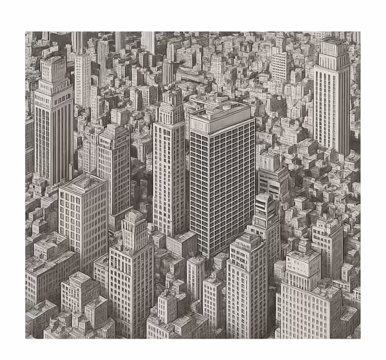 Black and white overview teenager wall mural - TenStickers