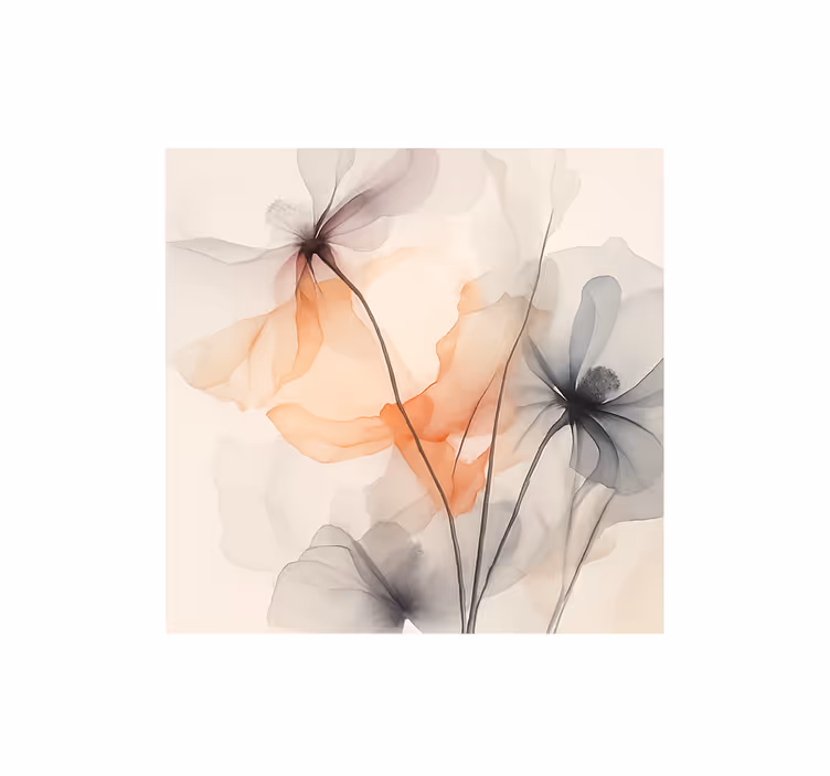 Aquarella puppies flower wall mural - TenStickers