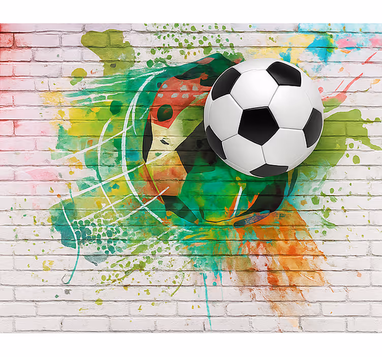 Multicolor football ball teenager wall mural - TenStickers