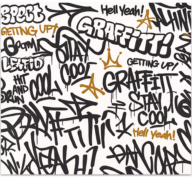 Black and white graffiti teenager wall mural - TenStickers