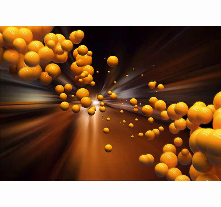 Floating sphere through tunnel 3d wallpaper - TenStickers