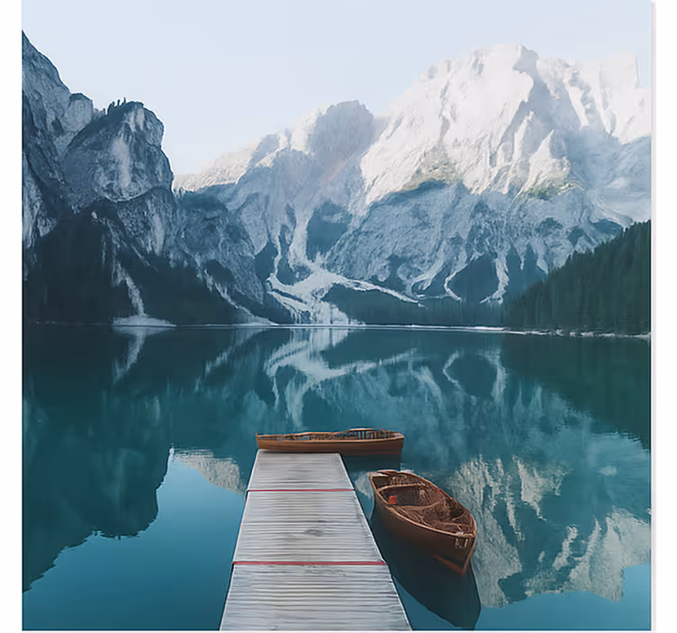 Lago di Braies, Dolomites mountain wall mural - TenStickers