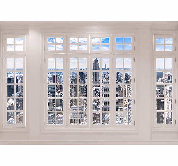 New York City skyline living room wallpaper - TenStickers