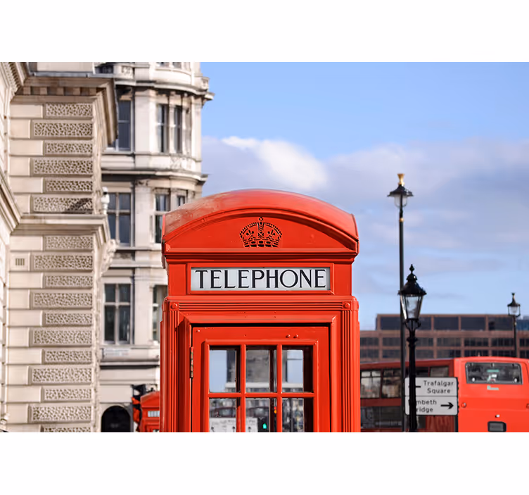 London wall mural london telephone booth - TenStickers