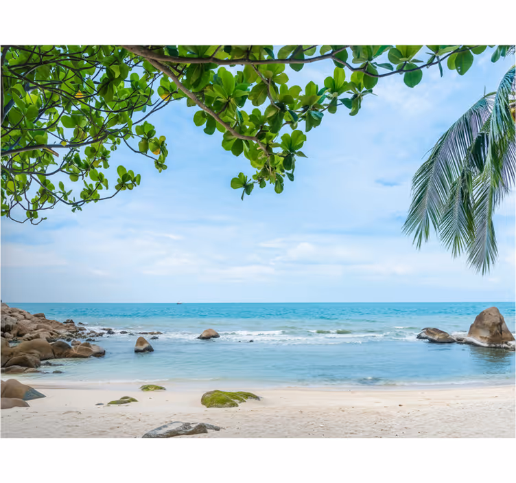 Bathroom wall mural tropical beach scene - TenStickers
