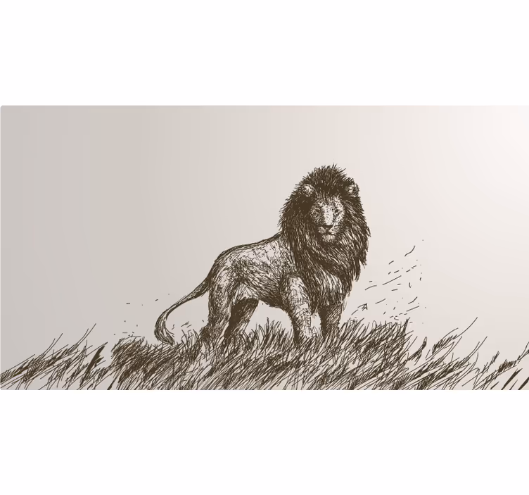 African wall mural realistic lion artwork - TenStickers