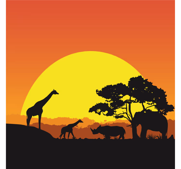 African wall mural inspired by the african savannah - TenStickers
