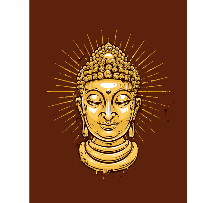 Buddha wall mural golden buddha silhouette - TenStickers