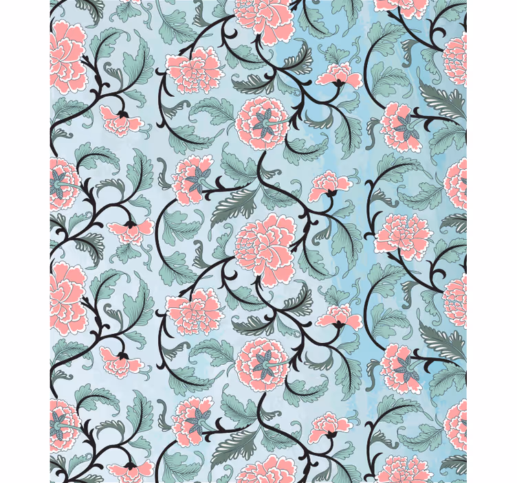 Bathroom wall mural japanese flowers window film - TenStickers