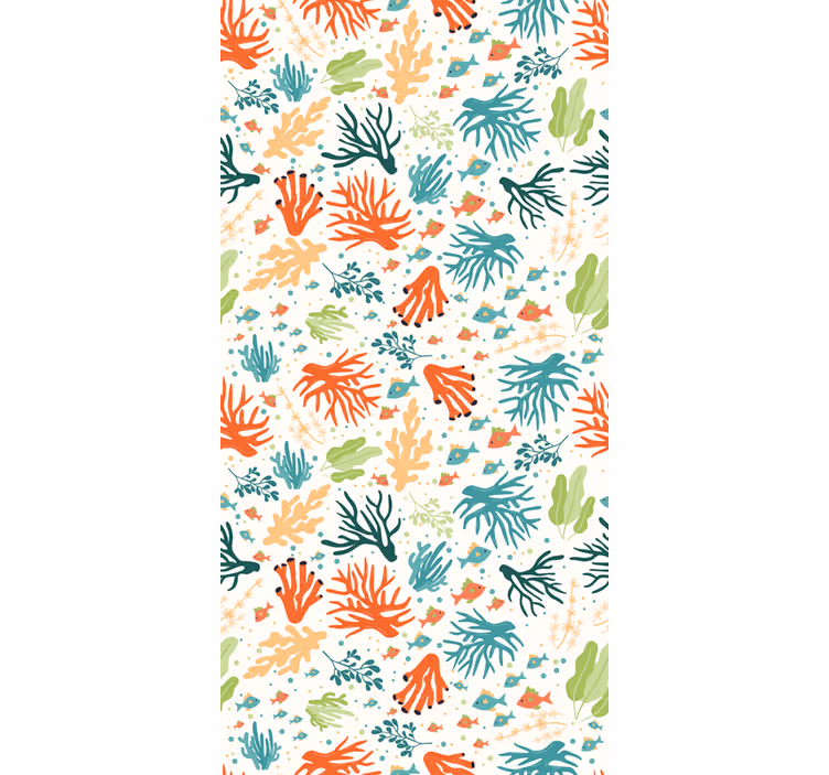 Colorful coral bathroom wall mural - TenStickers
