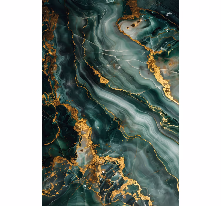 Bathroom wall mural luxurious green marble look - TenStickers