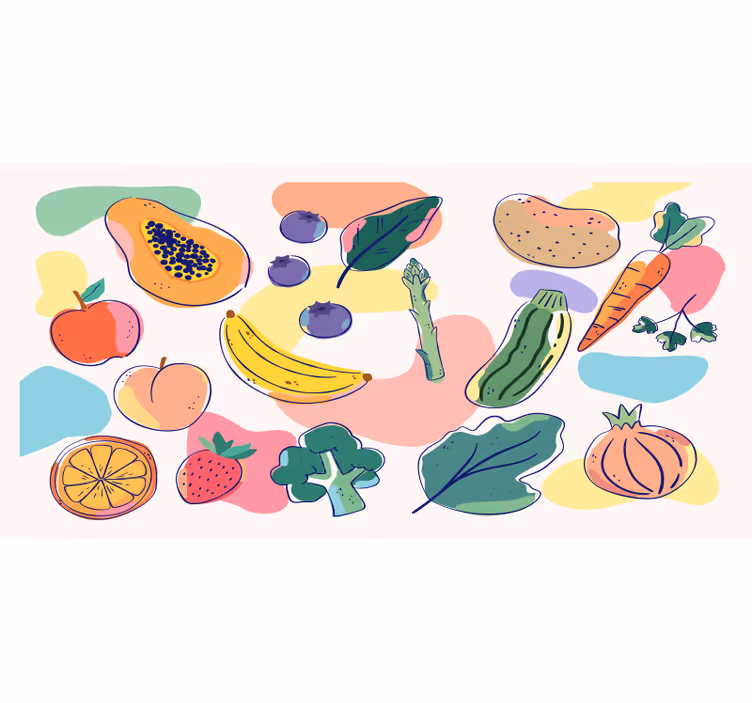 Kitchen wall mural of vibrant fruits - TenStickers