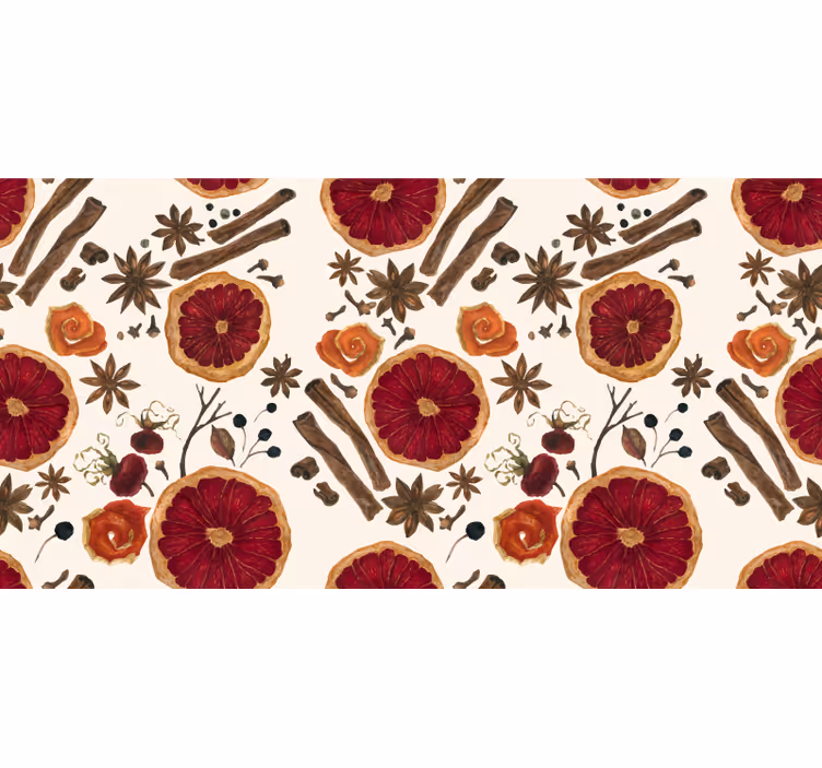 Kitchen wall mural winter spices design - TenStickers