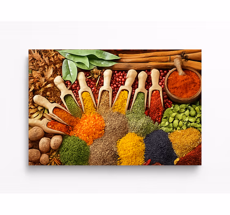 Kitchen wall mural with realistic spice design - TenStickers