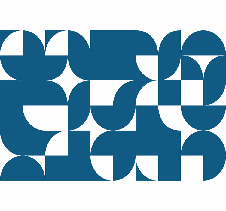 Kitchen wall mural blue circle geometric design - TenStickers