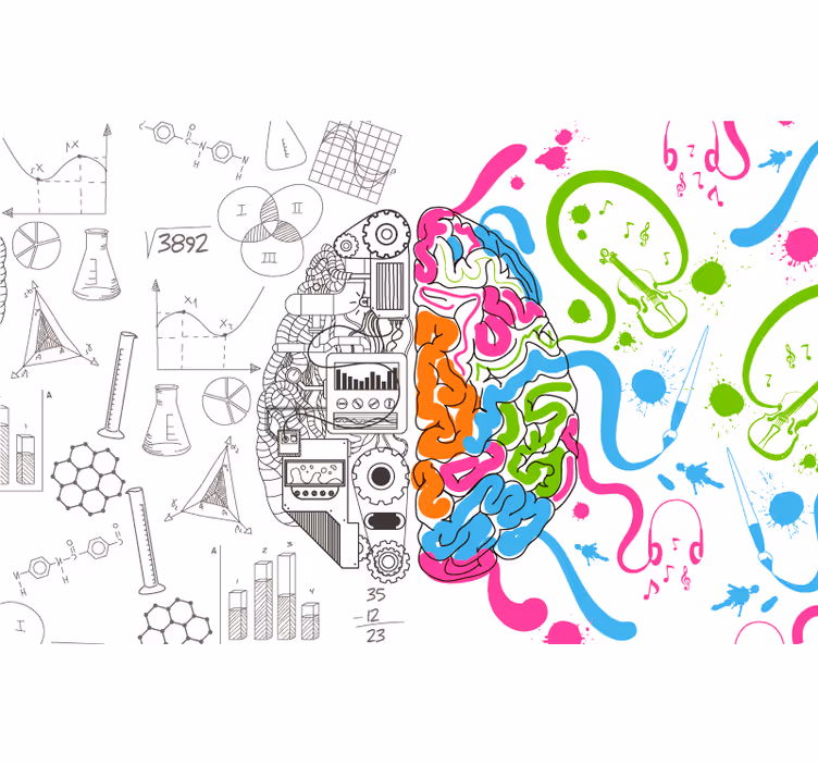 White wall mural duo mind - TenStickers