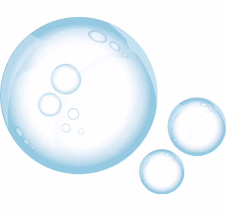 White wall mural bubble trio decal - TenStickers