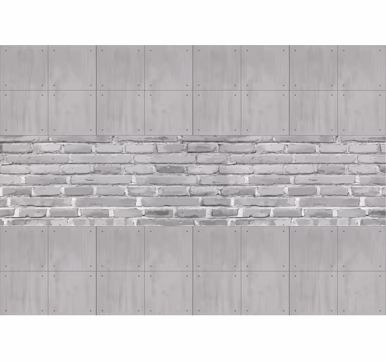 Grey wall mural concrete panels design - TenStickers