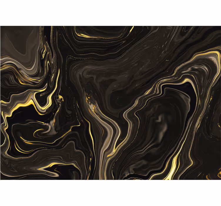 Black wall mural in black and gold marble - TenStickers