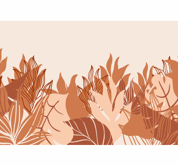 Terracotta wall mural tropical landscape art - TenStickers