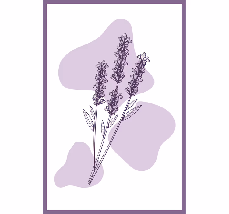 Purple wall mural depicting lavender plant - TenStickers